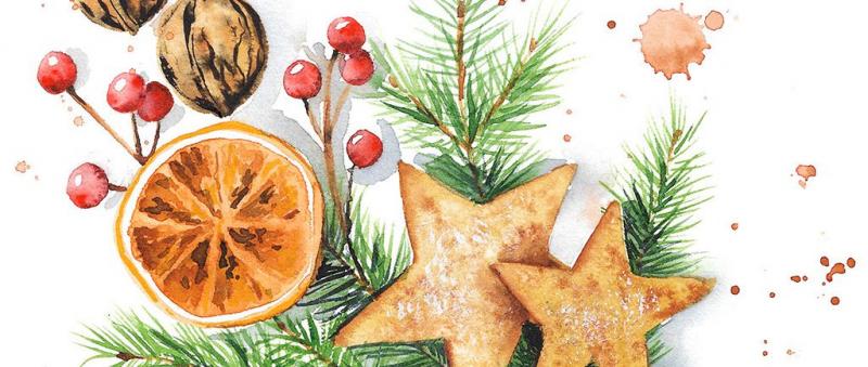 After Work: In der Weihnachtsbäckerei - realistische Aquarellmalerei zur Weihnachtszeit