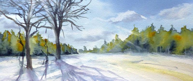 After Work: Winter im Landschaftsaquarell
